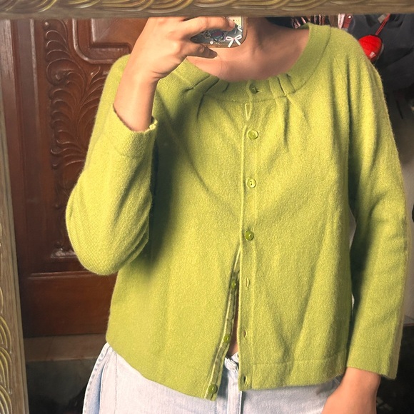 Boden light green all cashmere knit button up cardigan - Picture 3 of 4